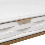 Console en métal contemporaine à 2 tiroirs, blanche