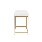 Console en métal contemporaine à 2 tiroirs, blanche