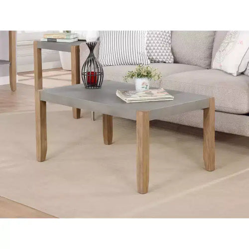 Table basse 36 po Davenport en similiciment et bois ambre clair