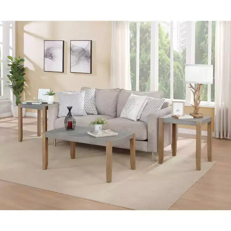 Table basse 36 po Davenport en similiciment et bois ambre clair