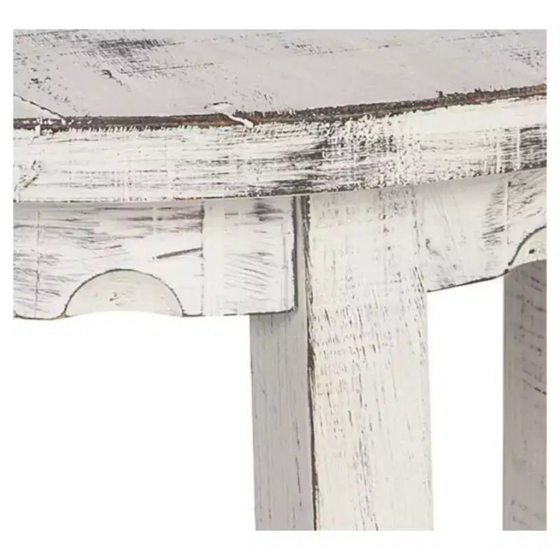 Table d'appoint ronde en bois, finition antique, style cottage