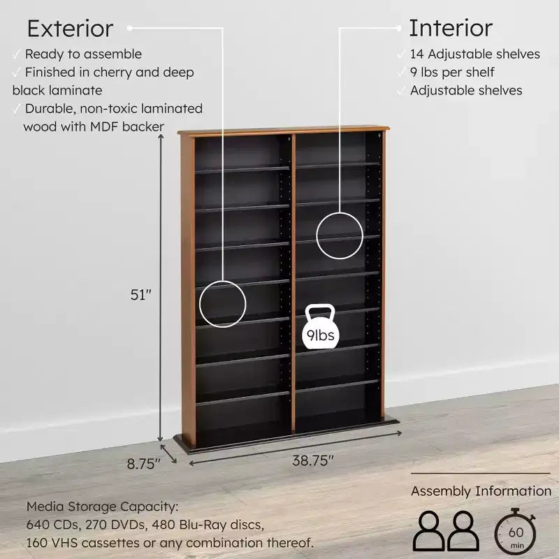 Rangement mural double largeur