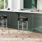 Tabouret de bar chromé double anneau