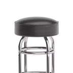 Tabouret de bar chromé double anneau