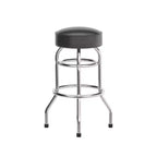 Tabouret de bar chromé double anneau