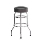 Tabouret de bar chromé double anneau