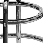 Tabouret de bar chromé double anneau