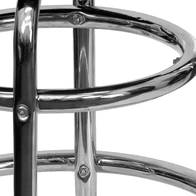 Tabouret de bar chromé double anneau