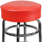 Tabouret de bar chromé double anneau