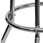 Tabouret de bar chromé double anneau