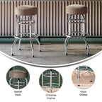Tabouret de bar chromé double anneau