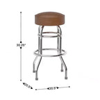 Tabouret de bar chromé double anneau
