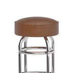Tabouret de bar chromé double anneau