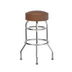 Tabouret de bar chromé double anneau