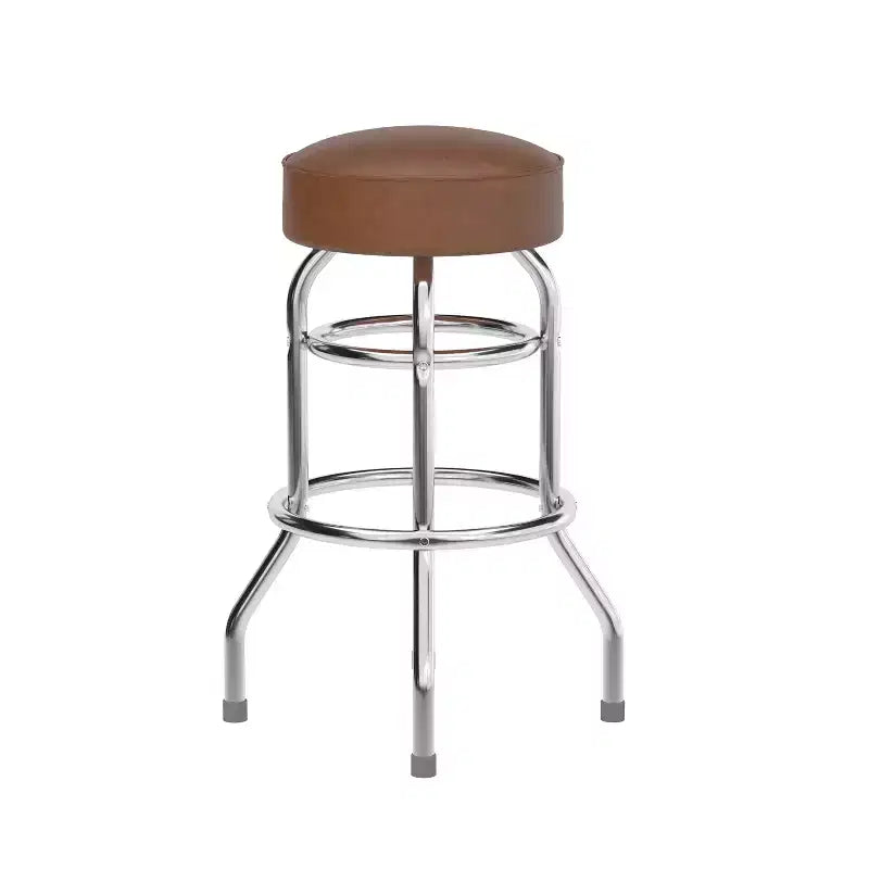 Tabouret de bar chromé double anneau