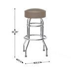 Tabouret de bar chromé double anneau