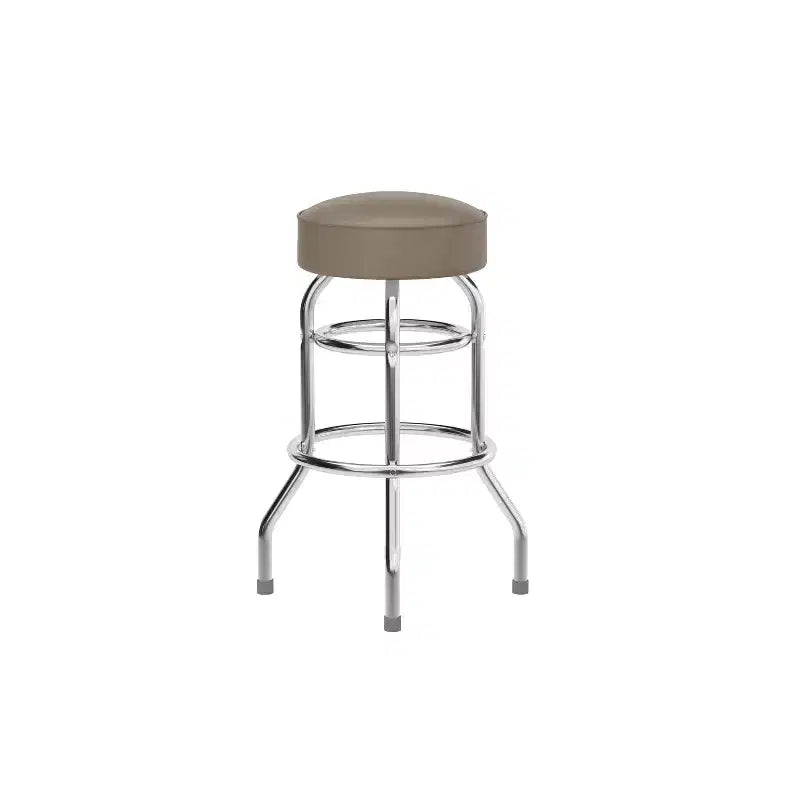 Tabouret de bar chromé double anneau
