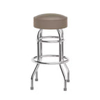 Tabouret de bar chromé double anneau