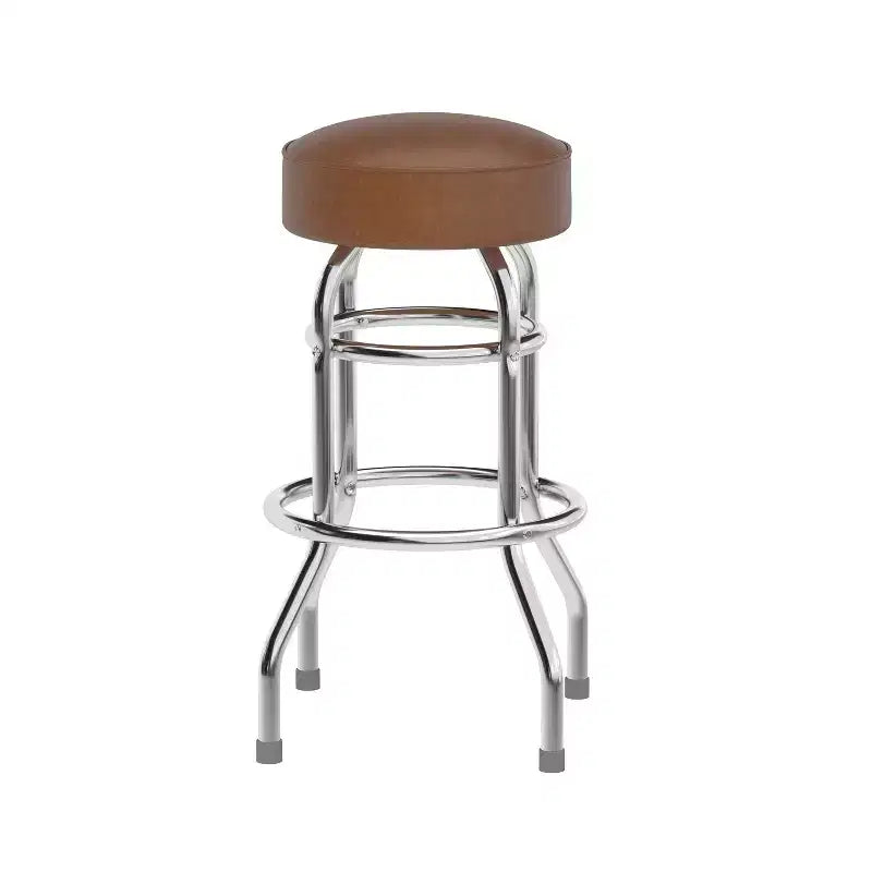 Tabouret de bar chromé double anneau