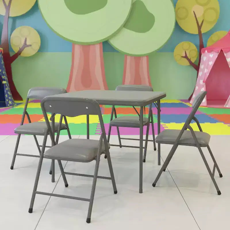 Ensemble table et chaises pliantes 5 pièces pour enfants