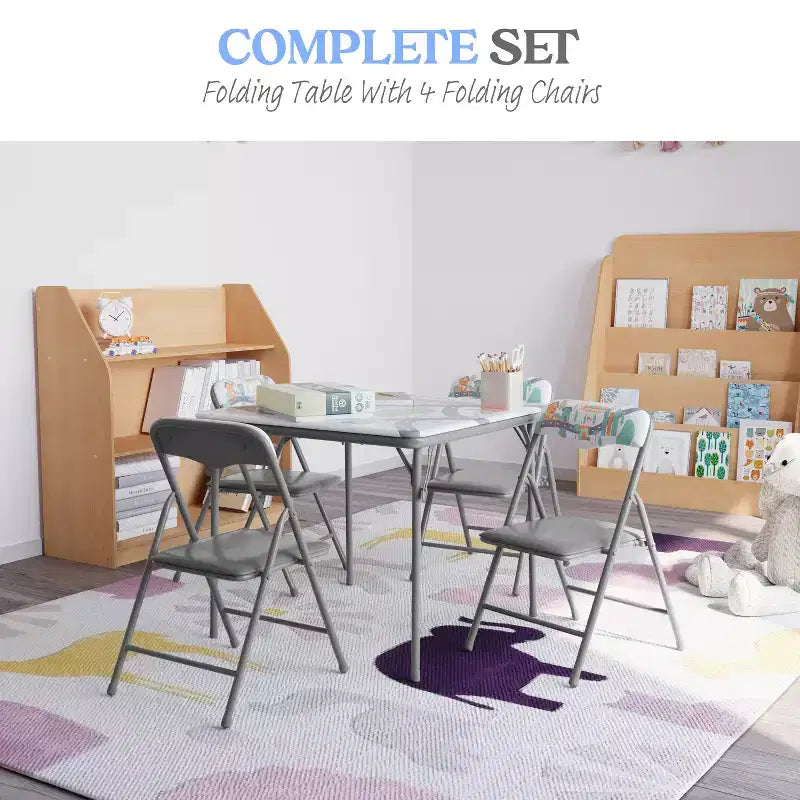 Ensemble table et chaises pliantes 5 pièces pour enfants