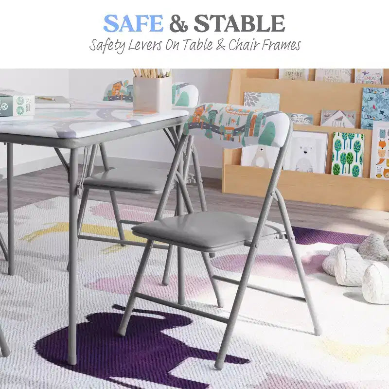 Ensemble table et chaises pliantes 5 pièces pour enfants