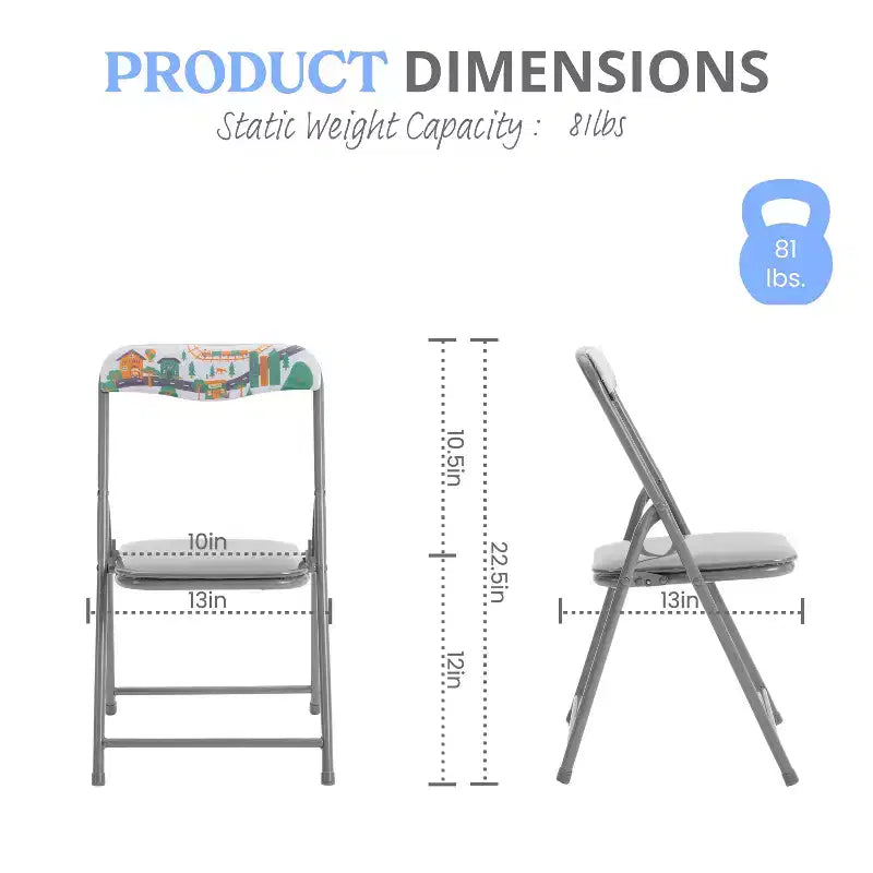 Ensemble table et chaises pliantes 5 pièces pour enfants