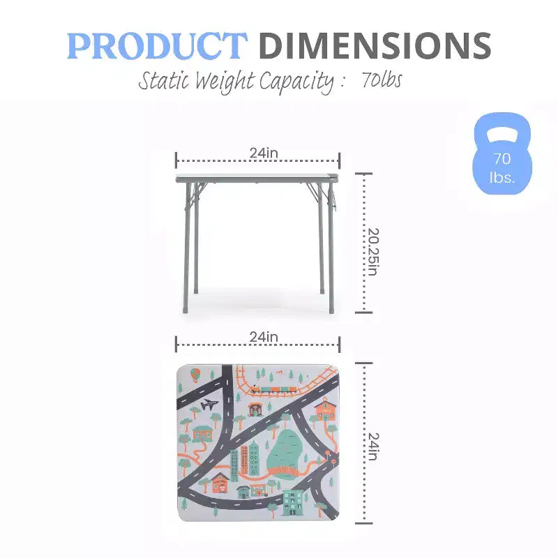 Ensemble table et chaises pliantes 5 pièces pour enfants