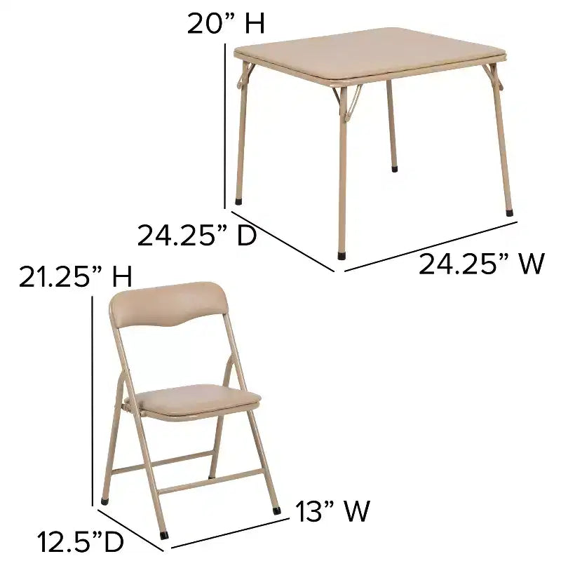 Ensemble table et chaises pliantes 5 pièces pour enfants
