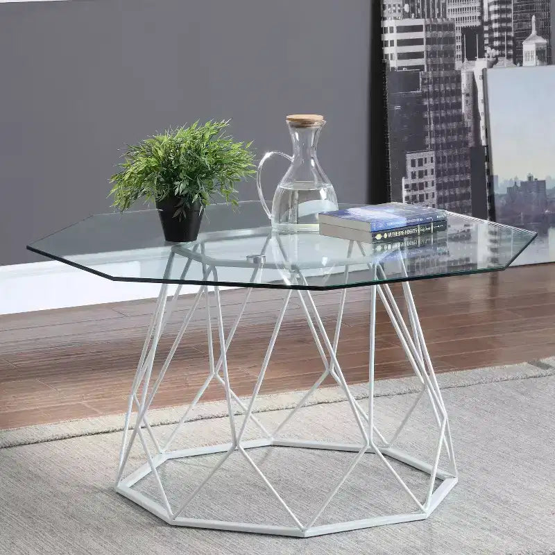 Table basse Hamela avec plateau en verre
