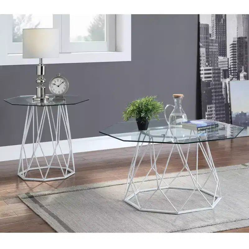 Table basse Hamela avec plateau en verre