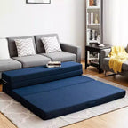 Matelas pliant futon en mousse de 10 cm (4 po) pliant en quatre, format grand lit