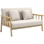 Canapé 2 places de 122 cm pour petits espaces, causeuse moderne pour chambre à coucher, salon, etc., petit canapé rembourré, beige