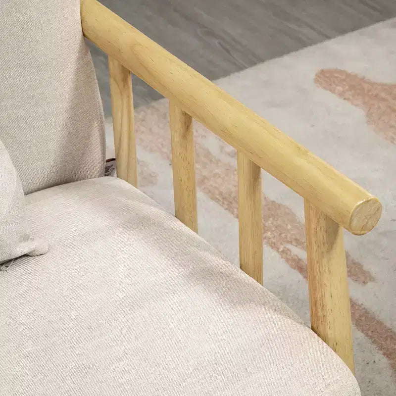 Canapé 2 places de 122 cm pour petits espaces, causeuse moderne pour chambre à coucher, salon, etc., petit canapé rembourré, beige