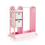 Centre de déguisement « See and Store » : Organisateur de vêtements et de costumes pour enfants, Étagère de rangement suspendue avec miroir et bacs de rangement