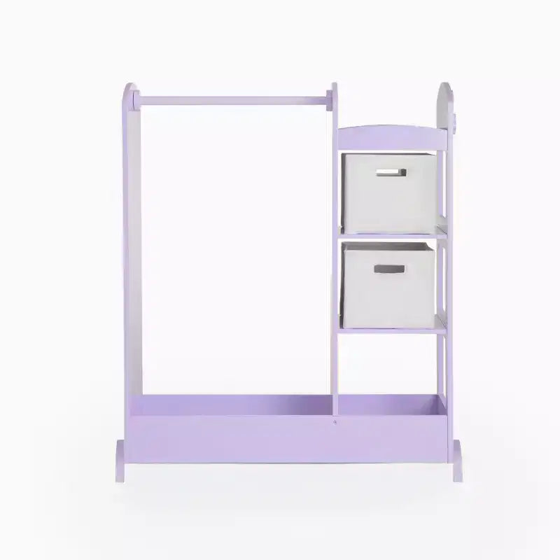 Centre de déguisement « See and Store » : Organisateur de vêtements et de costumes pour enfants, Étagère de rangement suspendue avec miroir et bacs de rangement