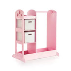 Centre de déguisement « See and Store » : Organisateur de vêtements et de costumes pour enfants, Étagère de rangement suspendue avec miroir et bacs de rangement