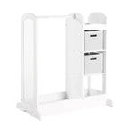 Centre de déguisement « See and Store » : Organisateur de vêtements et de costumes pour enfants, Étagère de rangement suspendue avec miroir et bacs de rangement