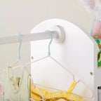 Centre de déguisement « See and Store » : Organisateur de vêtements et de costumes pour enfants, Étagère de rangement suspendue avec miroir et bacs de rangement