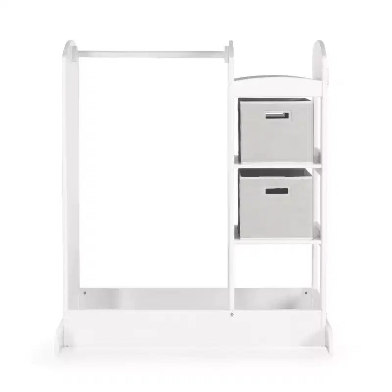 Centre de déguisement « See and Store » : Organisateur de vêtements et de costumes pour enfants, Étagère de rangement suspendue avec miroir et bacs de rangement