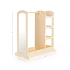 Centre de déguisement « See and Store » : Organisateur de vêtements et de costumes pour enfants, Étagère de rangement suspendue avec miroir et bacs de rangement