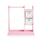 Centre de déguisement « See and Store » : Organisateur de vêtements et de costumes pour enfants, Étagère de rangement suspendue avec miroir et bacs de rangement