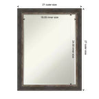 Miroir mural de salle de bain Bark Rustic Char Narrow Petite Bevel 27,5 x 21,5 po