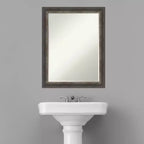 Miroir mural de salle de bain Bark Rustic Char Narrow Petite Bevel 27,5 x 21,5 po